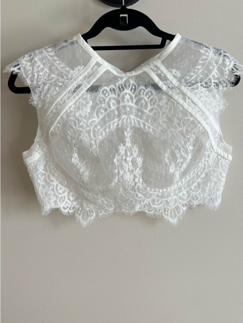 Elegant White Lace Crop Top & Mermaid Skirt Dress - Picture 7 of 8